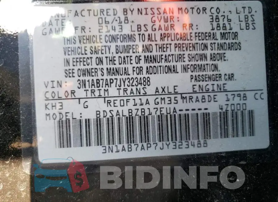 3N1AB7AP7JY323488 Photo# 10