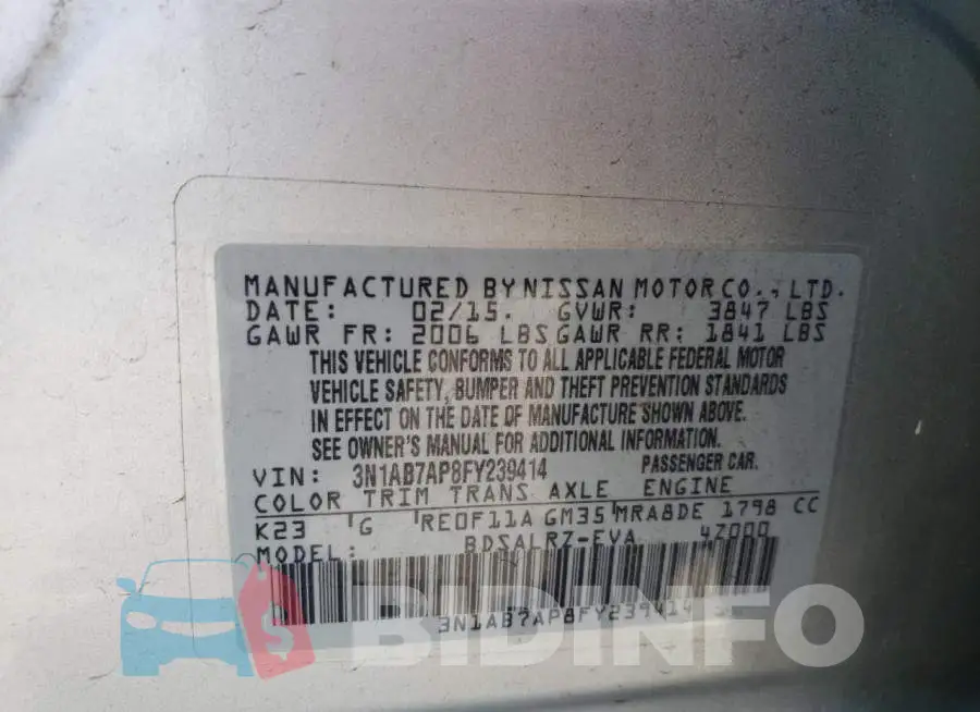 3N1AB7AP8FY239414 Photo# 12