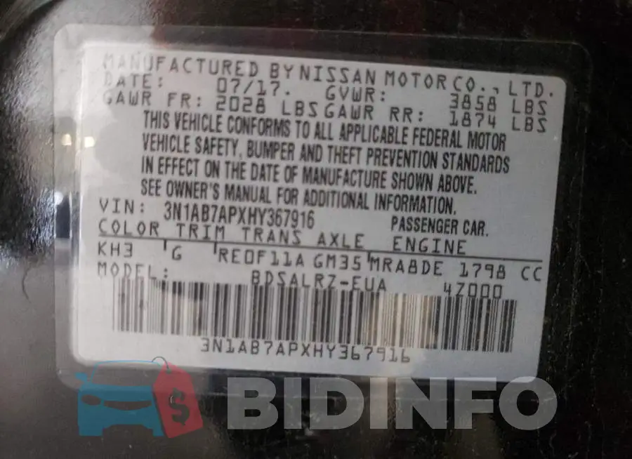 3N1AB7APXHY367916 Photo# 12