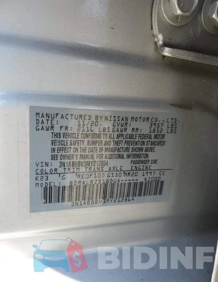 3N1AB8BV3MY212864 Photo# 12