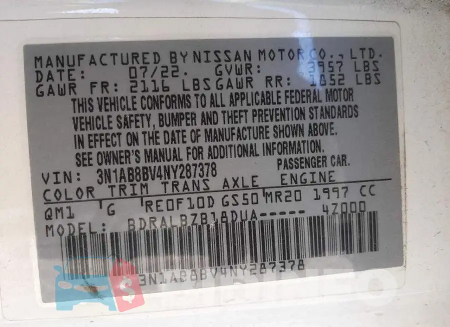 3N1AB8BV4NY287378 Photo# 12