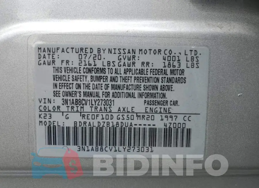 3N1AB8CV1LY273031 Photo# 12