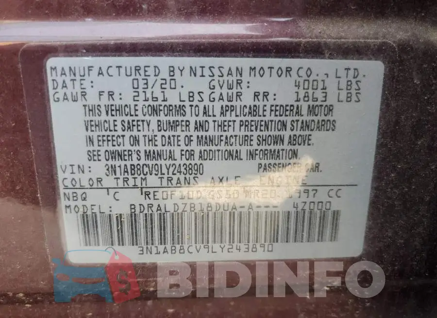3N1AB8CV9LY243890 Photo# 12