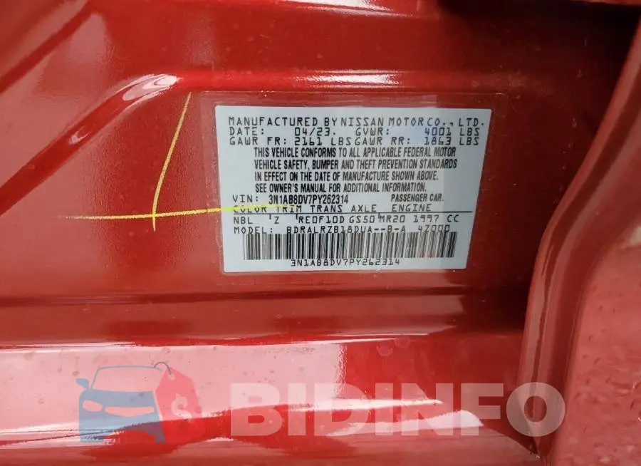 3N1AB8DV7PY262314 Photo# 12