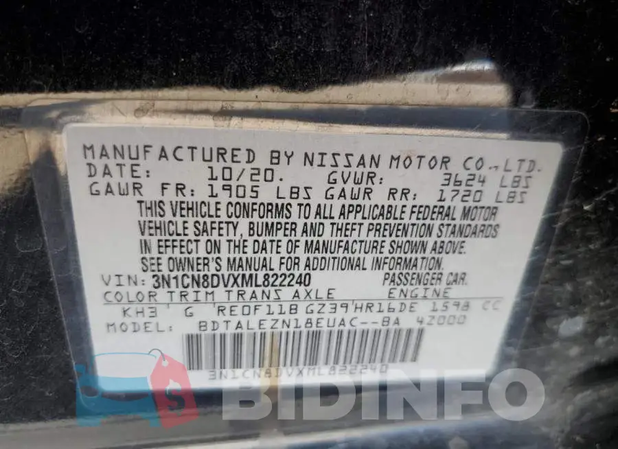 3N1CN8DVXML822240 Photo# 12