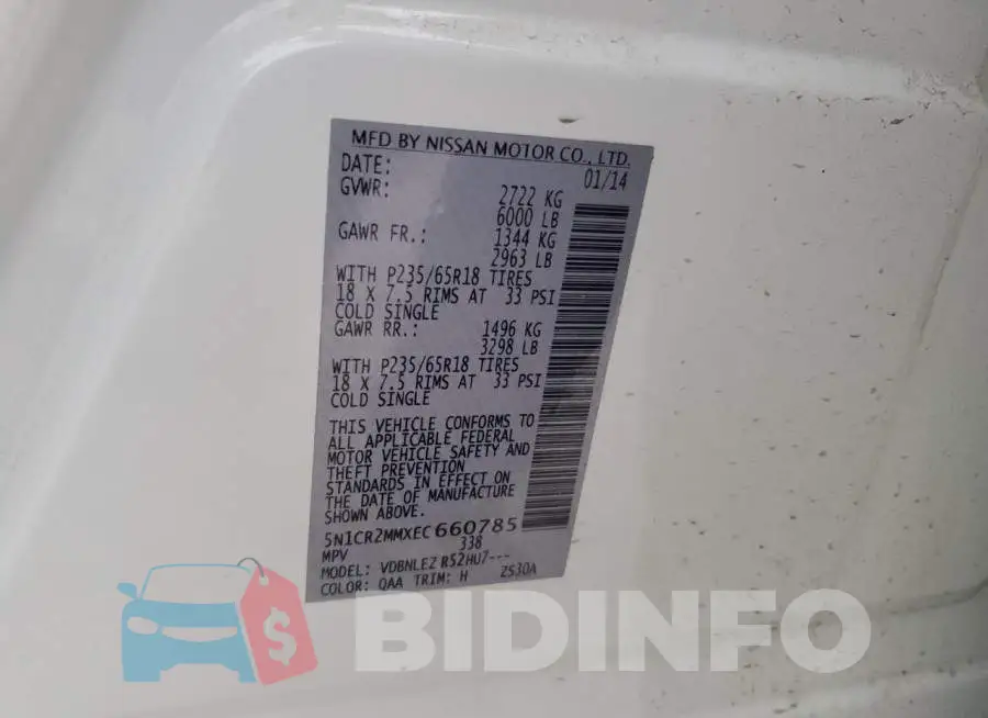 5N1CR2MMXEC660785 Photo# 12