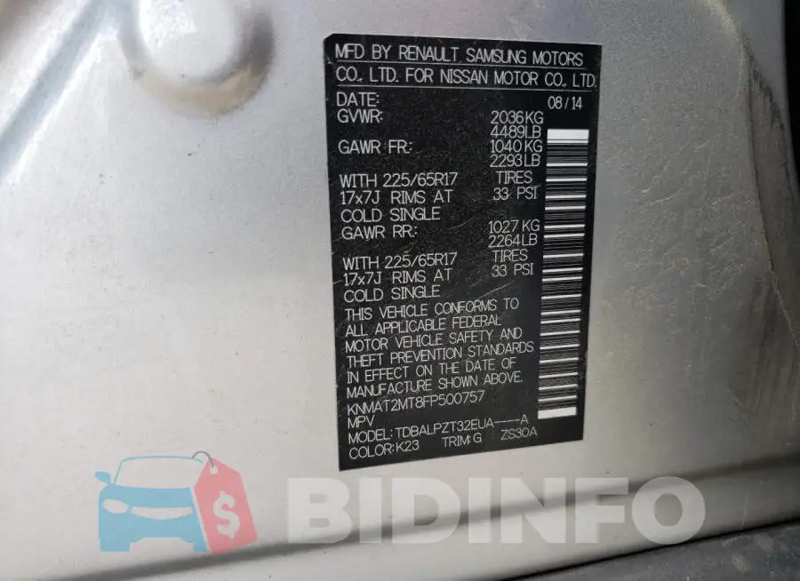 KNMAT2MT8FP500757 Photo# 13