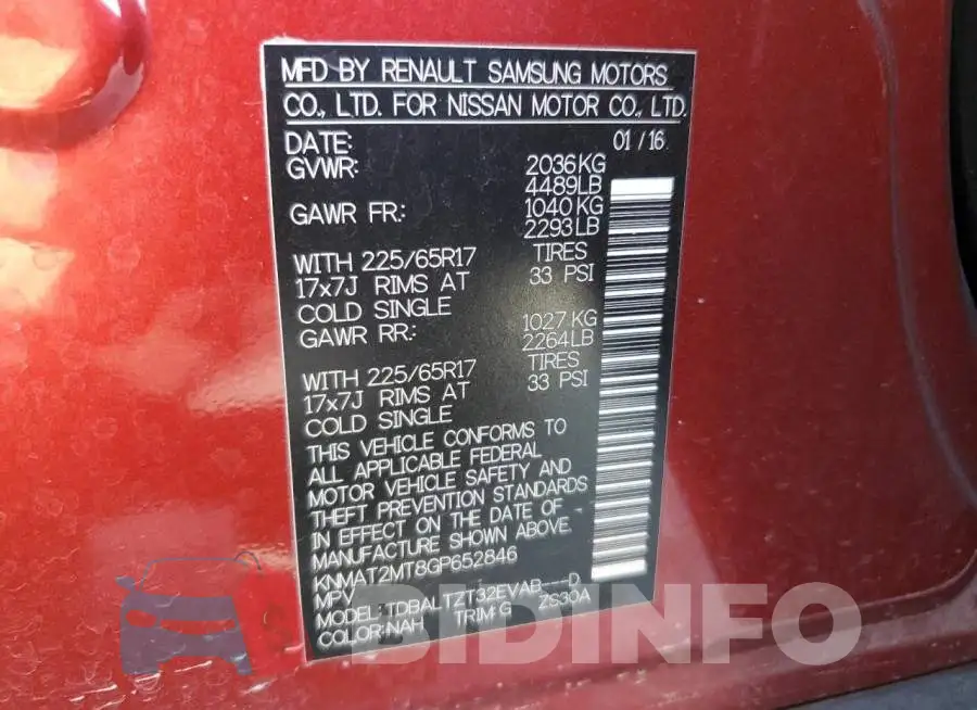 KNMAT2MT8GP652846 Photo# 12