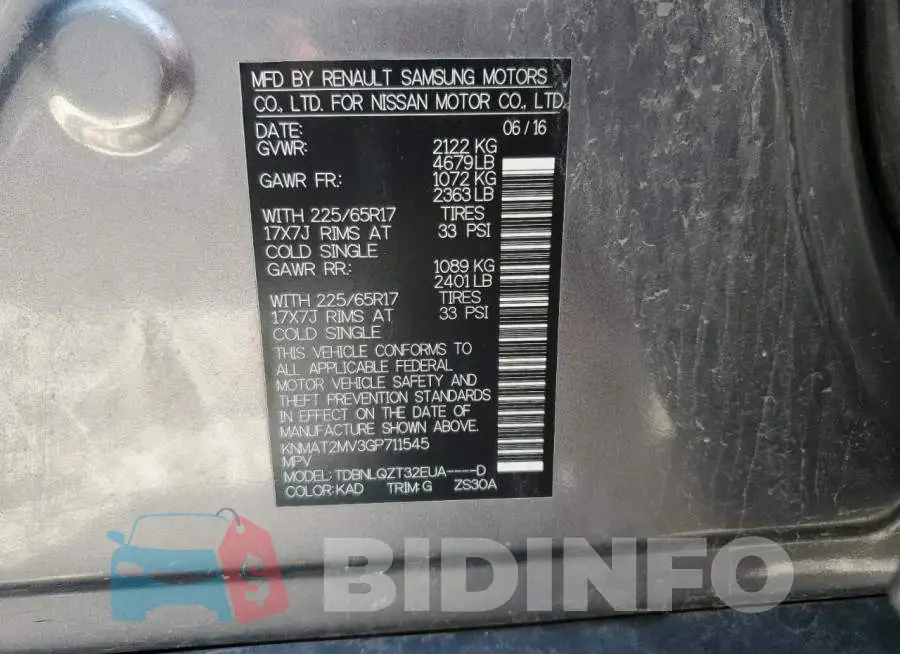 KNMAT2MV3GP711545 Photo# 12