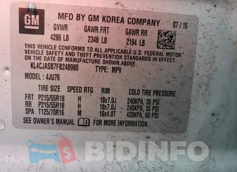 KL4CJASB7FB248980 Photo# 12