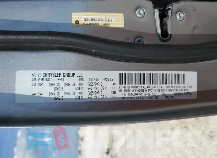 1C4NJPBB7FD110443 Photo# 13