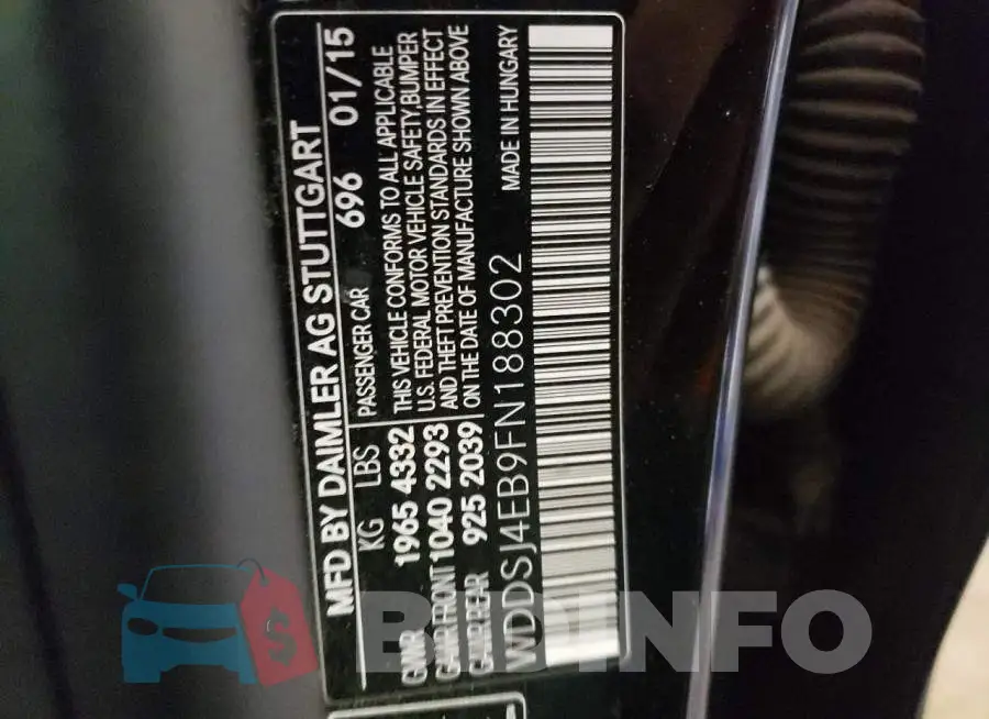 WDDSJ4EB9FN188302 Photo# 12