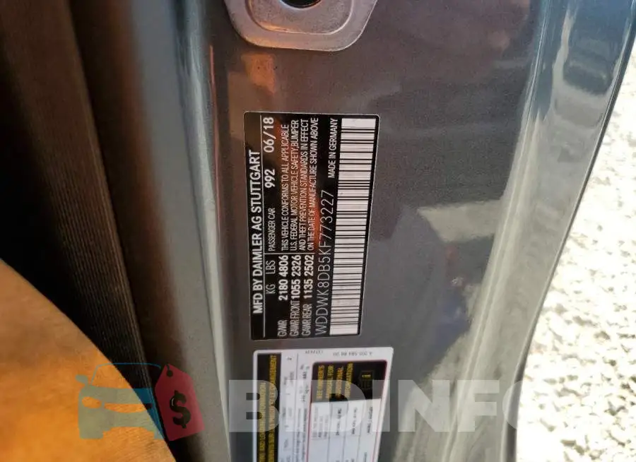 WDDWK8DB5KF773227 Photo# 12