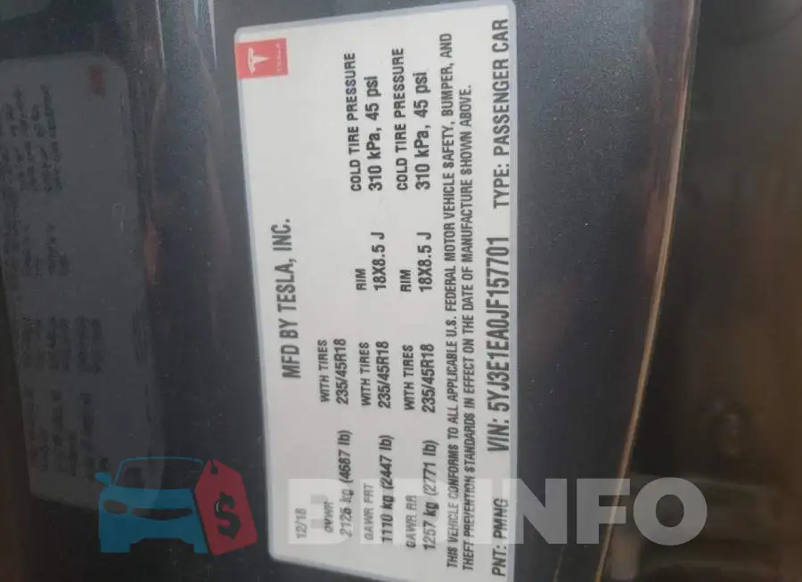 5YJ3E1EA0JF157701 Photo# 12