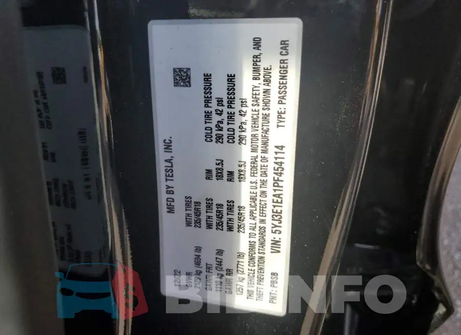 5YJ3E1EA1PF454114 Photo# 12