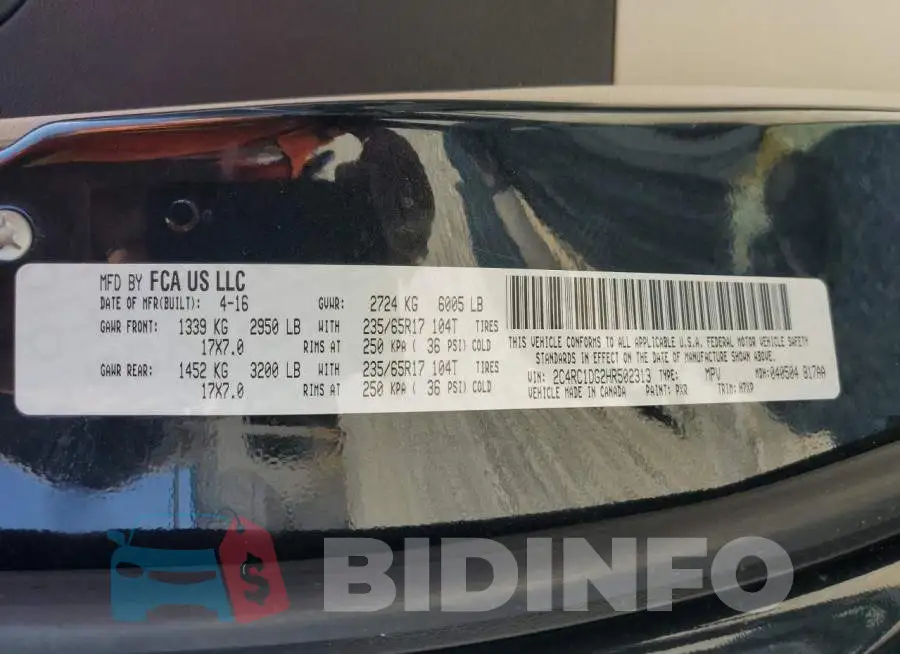 2C4RC1DG2HR502313 Photo# 13