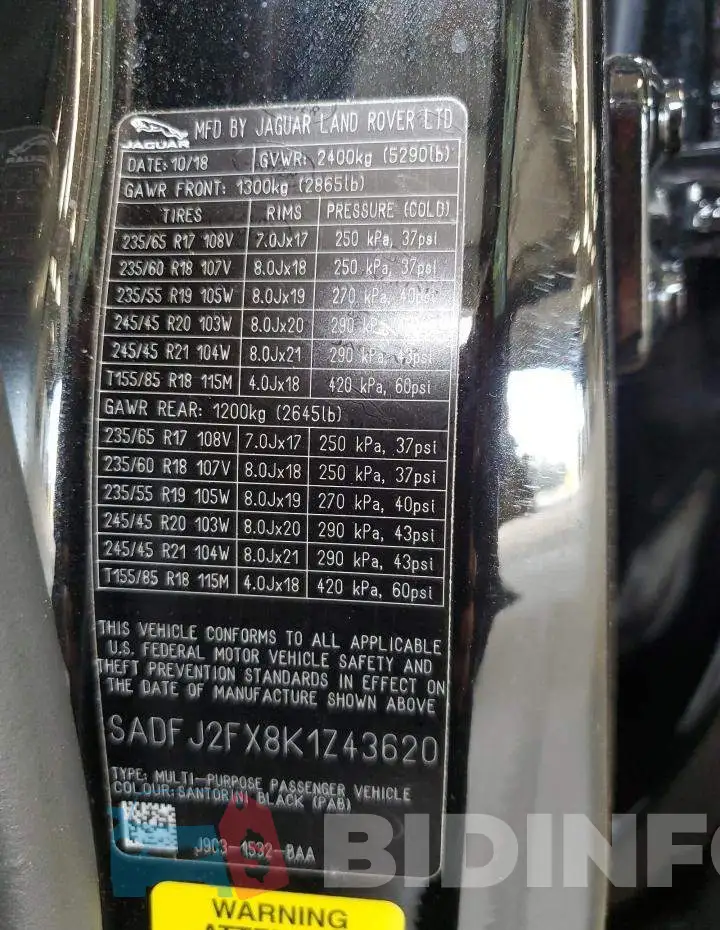 SADFJ2FX8K1Z43620 Photo# 13