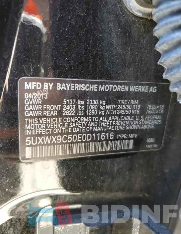 5UXWX9C50E0D11616 Photo# 12
