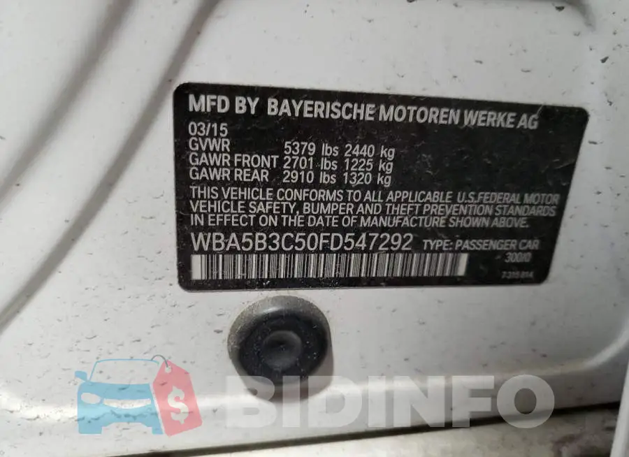 WBA5B3C50FD547292 Photo# 12