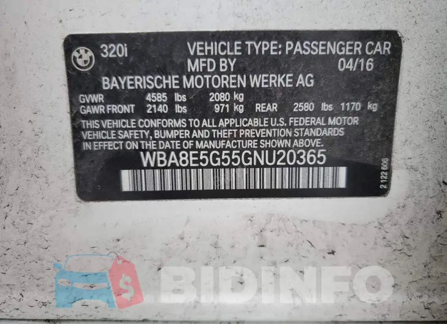 WBA8E5G55GNU20365 Photo# 12