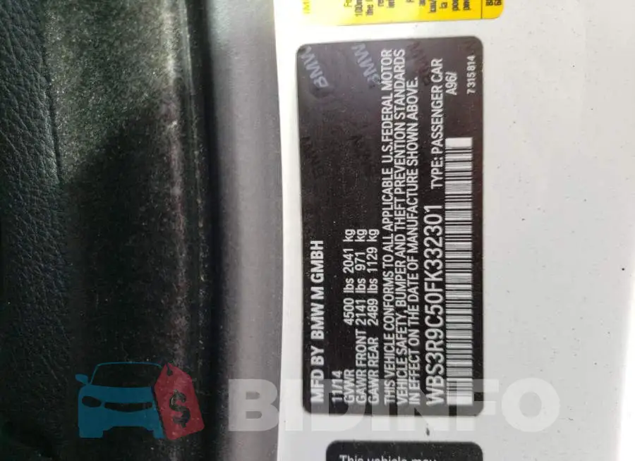 WBS3R9C50FK332301 Photo# 12