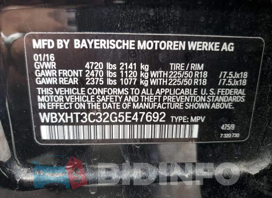 WBXHT3C32G5E47692 Photo# 13