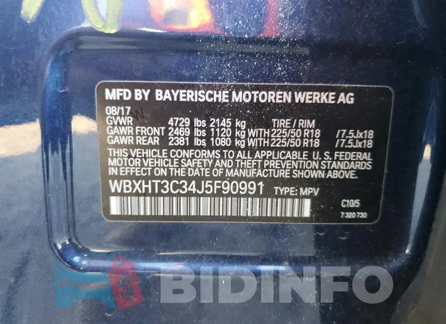 WBXHT3C34J5F90991 Photo# 12