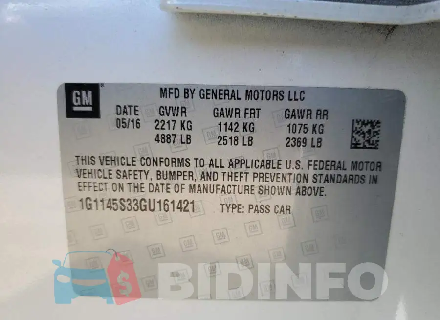1G1145S33GU161421 Photo# 13