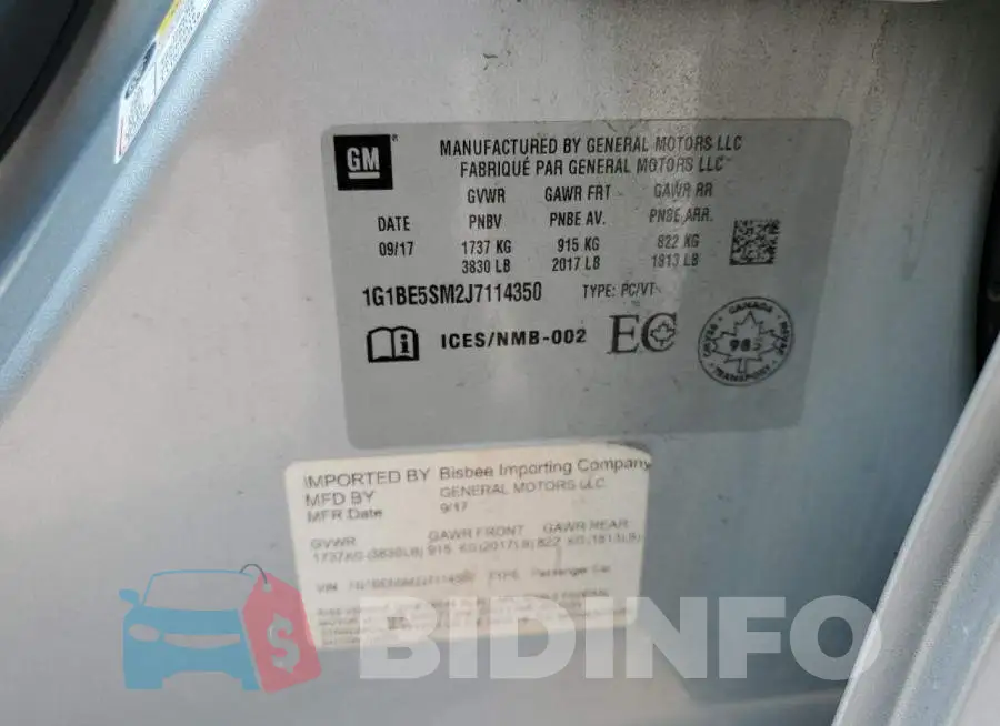 1G1BE5SM2J7114350 Photo# 12