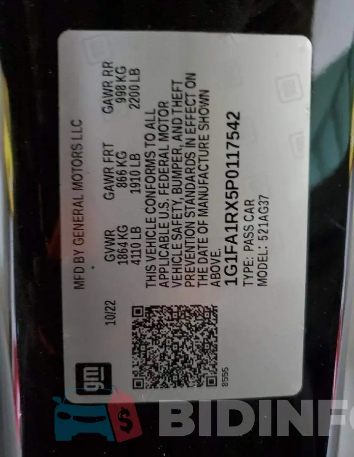 1G1FA1RX5P0117542 Photo# 13