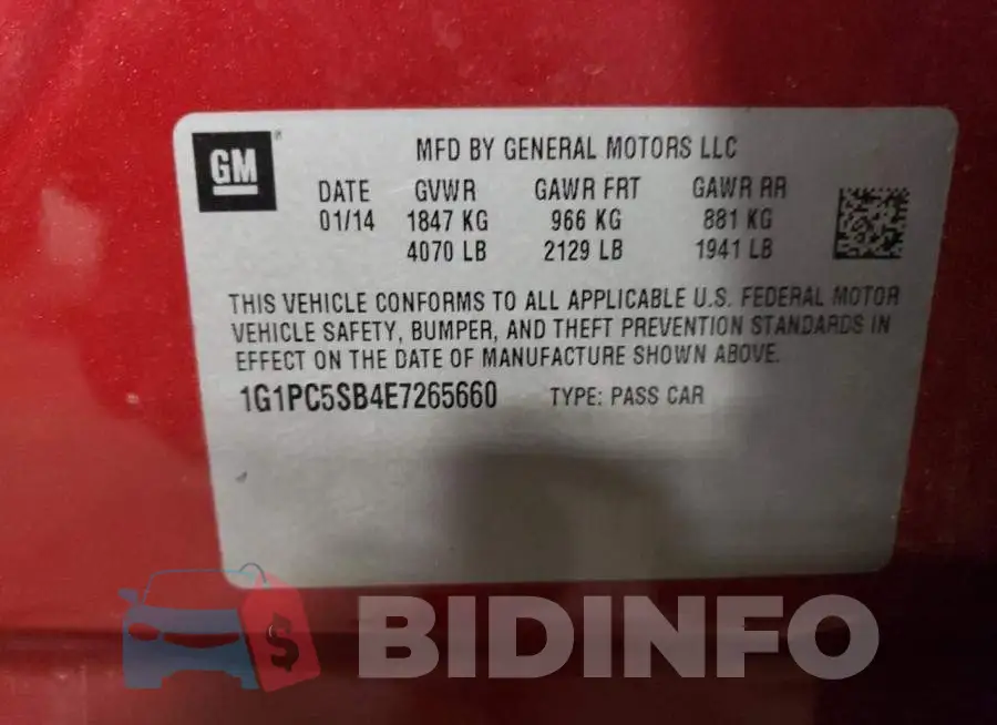 1G1PC5SB4E7265660 Photo# 12