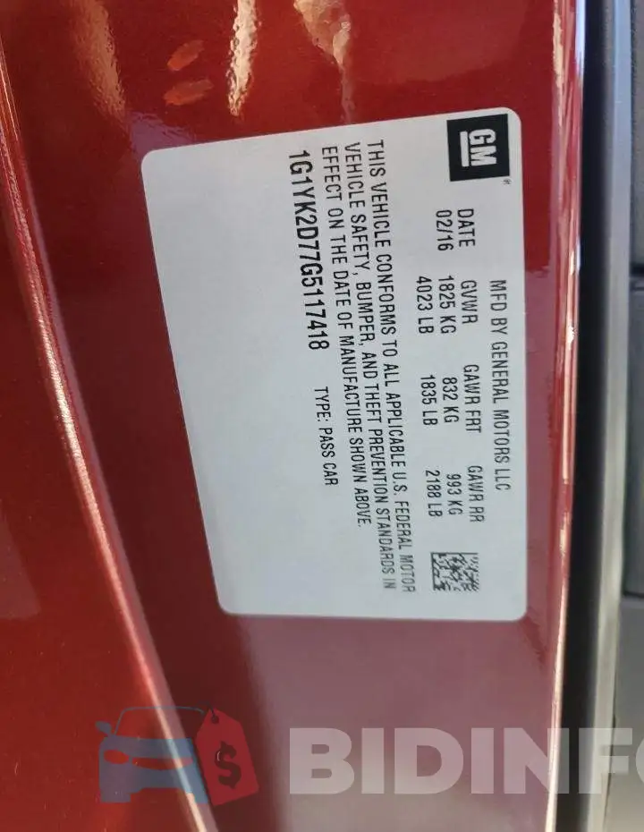 1G1YK2D77G5117418 Photo# 13