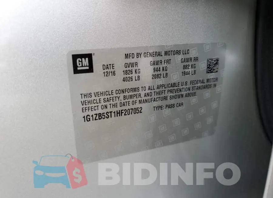 1G1ZB5ST1HF207052 Photo# 12