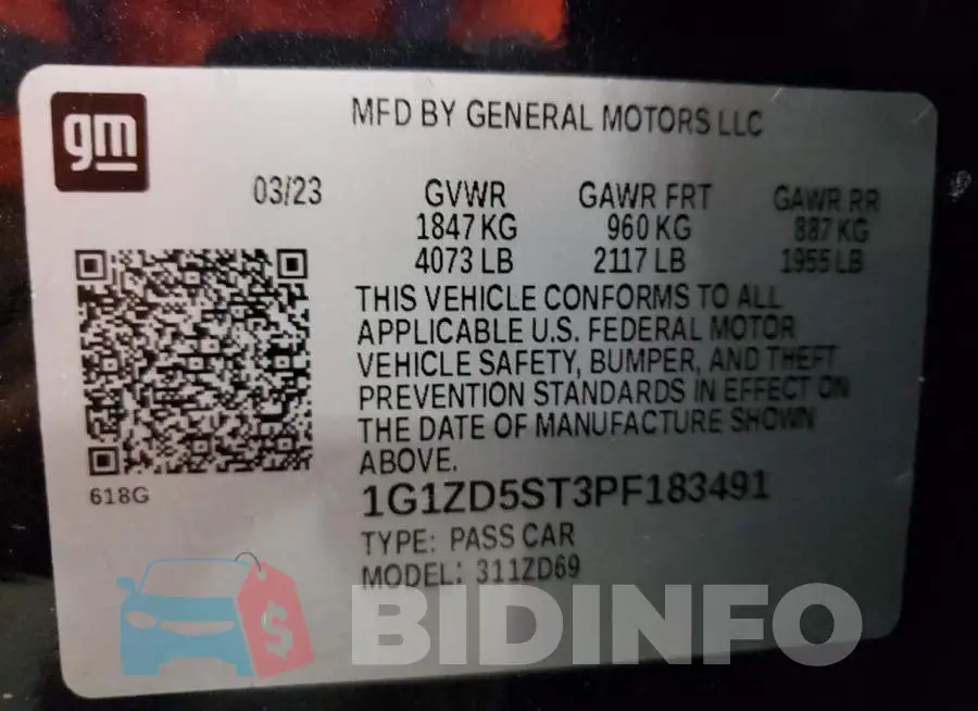 1G1ZD5ST3PF183491 Photo# 12