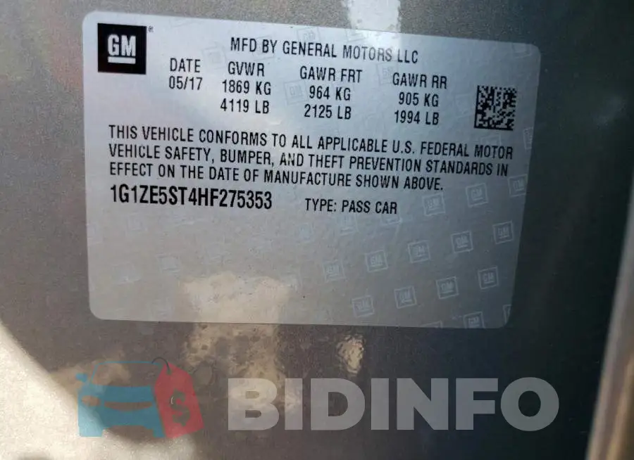 1G1ZE5ST4HF275353 Photo# 13