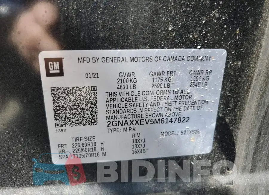 2GNAXXEV5M6147822 Photo# 13