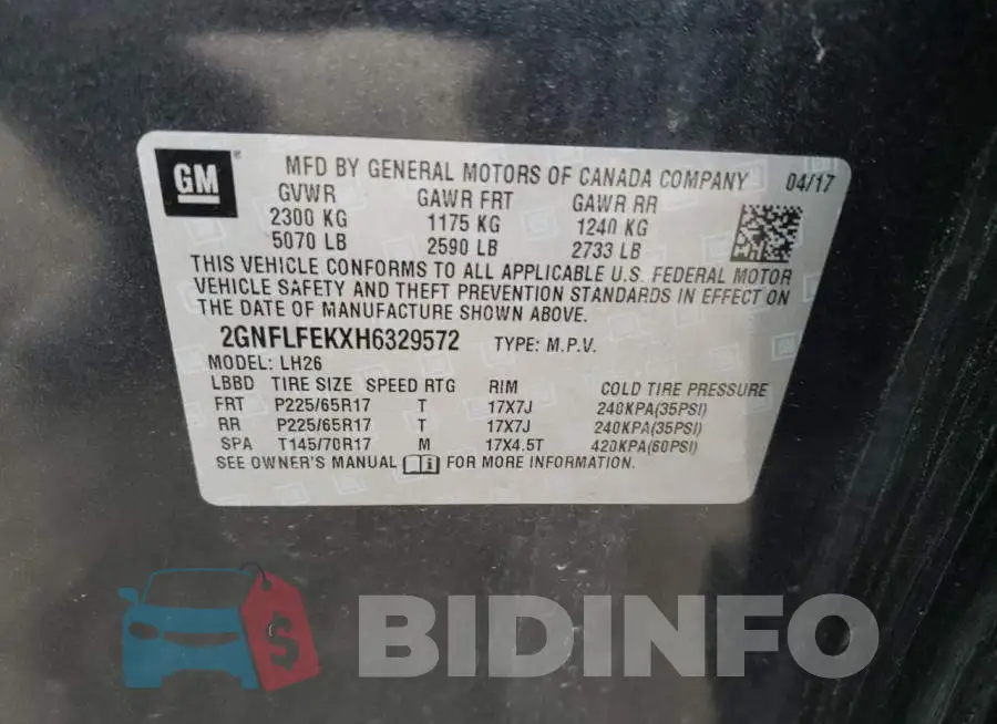 2GNFLFEKXH6329572 Photo# 12