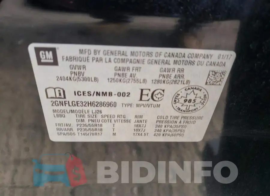 2GNFLGE32H6286960 Photo# 12