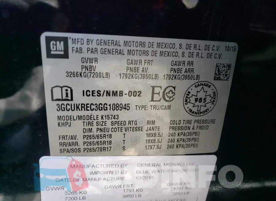 3GCUKREC3GG108945 Photo# 12