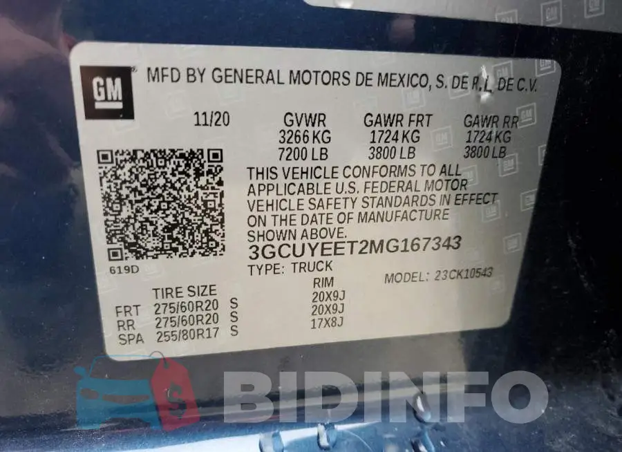 3GCUYEET2MG167343 Photo# 13
