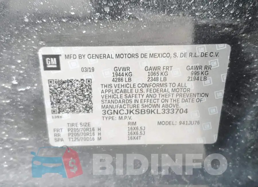 3GNCJKSB9KL333704 Photo# 13