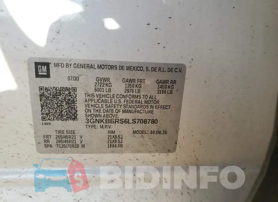 3GNKBERS6LS708780 Photo# 13