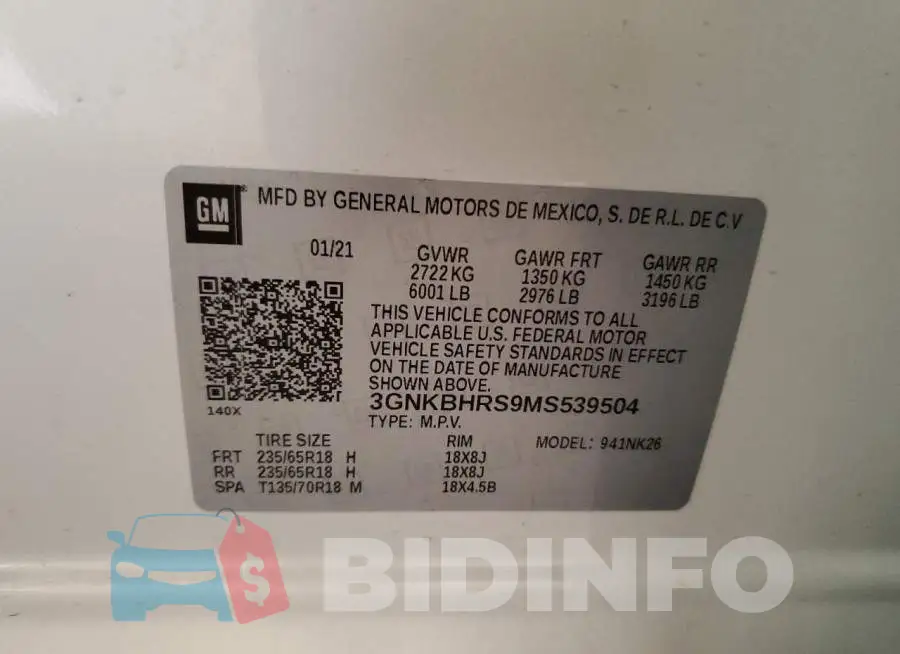 3GNKBHRS9MS539504 Photo# 13