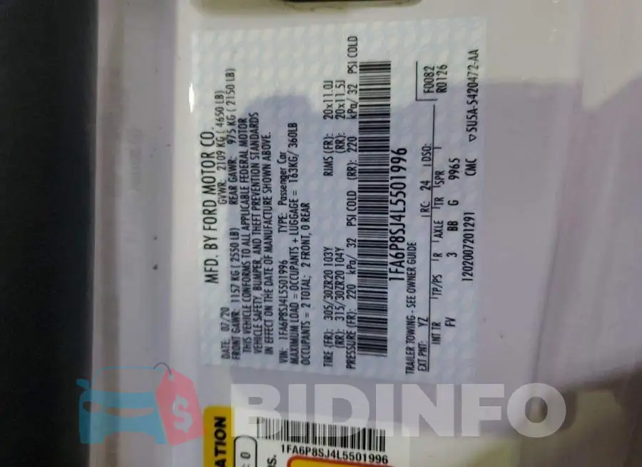 1FA6P8SJ4L5501996 Photo# 12