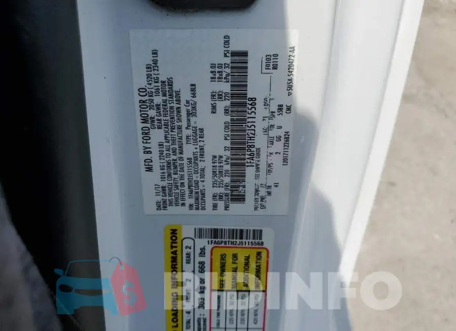 1FA6P8TH2J5115568 Photo# 12