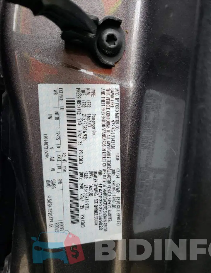 1FADP3F22EL369820 Photo# 12