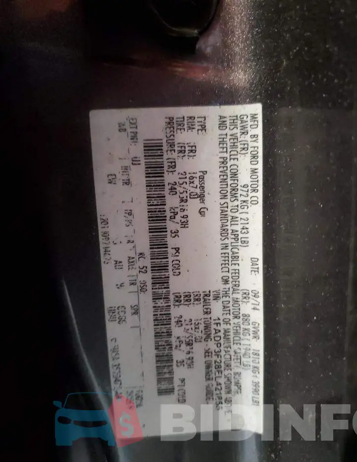 1FADP3F28EL421855 Photo# 12