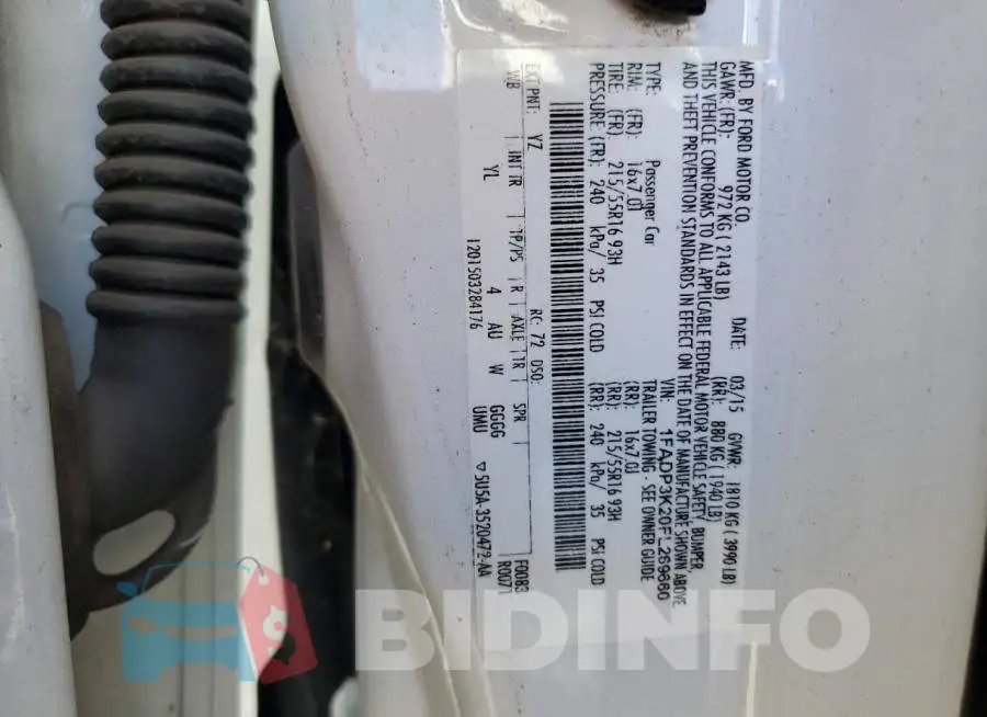 1FADP3K20FL269660 Photo# 12