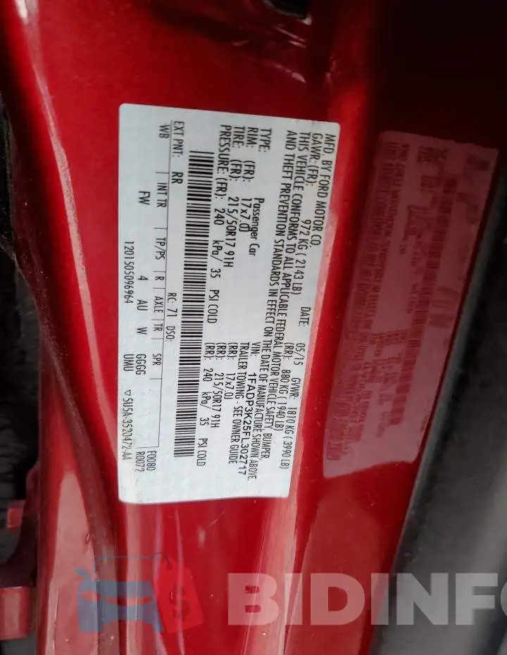 1FADP3K25FL302717 Photo# 13