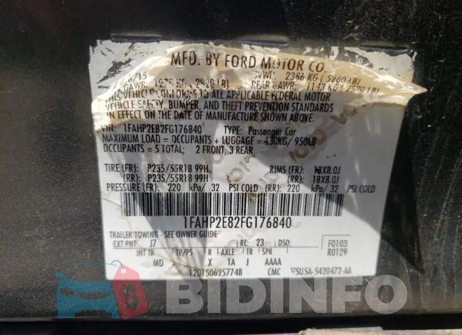1FAHP2E82FG176840 Photo# 12